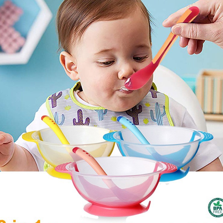 Mangkok makan anak bayi balita mpasi silikon karet silicone set mangkuk alat makan