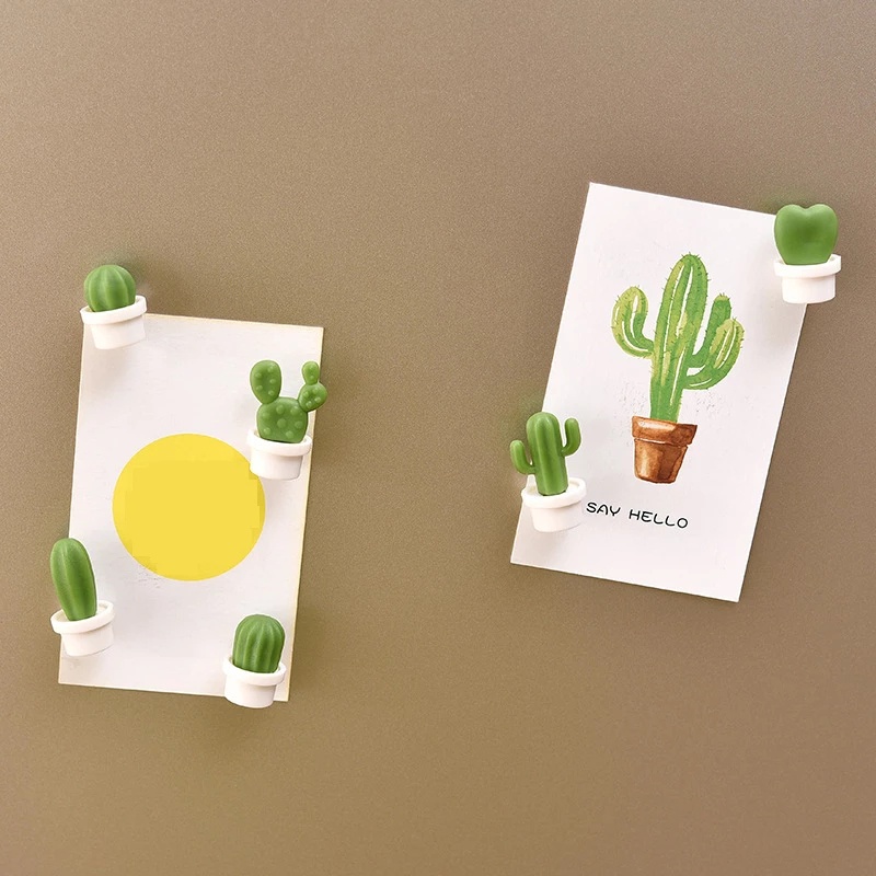 6Pcs/Set Creative 3D Cute Cactus Fridge Magnets