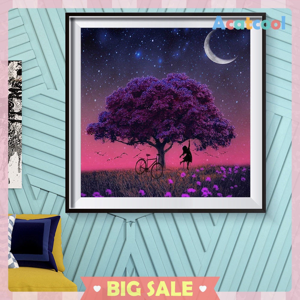 5D DIY Diamond Painting Tree Girl Full Drill Embroidery Cross Stitch Decor