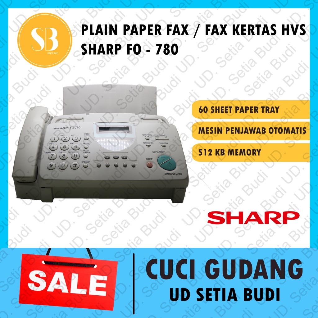 Mesin Fax Kertas HVS / Plain Paper Fax Sharp FO-780