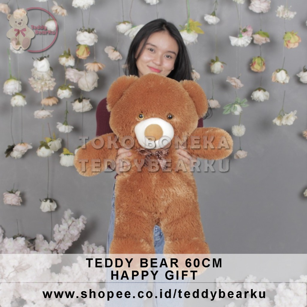 TERMURAH! BONEKA BERUANG TEDDY BEAR XL 60CM MALL HAPPY GIFT PRODUSEN LANGSUNG