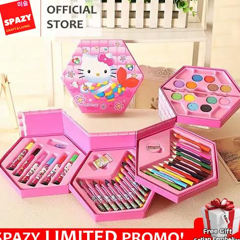 

Spazy - Crayon Set 4 In1 Mewarnai Anak 46 Pcs Motif Kartun Terlengkap