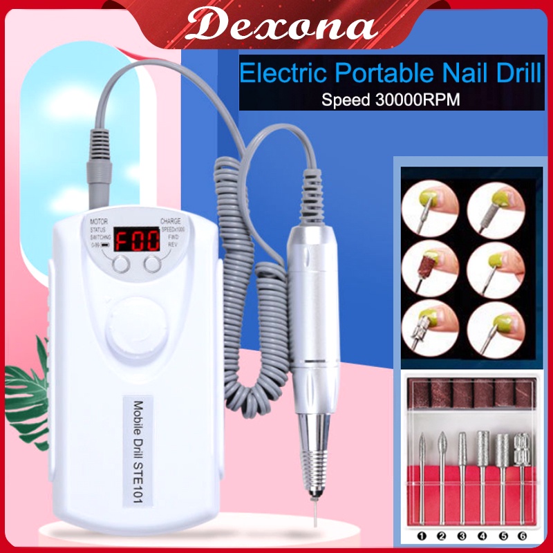 Alat Kikir Kuku Elektrik 30000 Rpm Portable Rechargeable Nail Drill Polisher Grinding Untuk Manicure / Nail Art