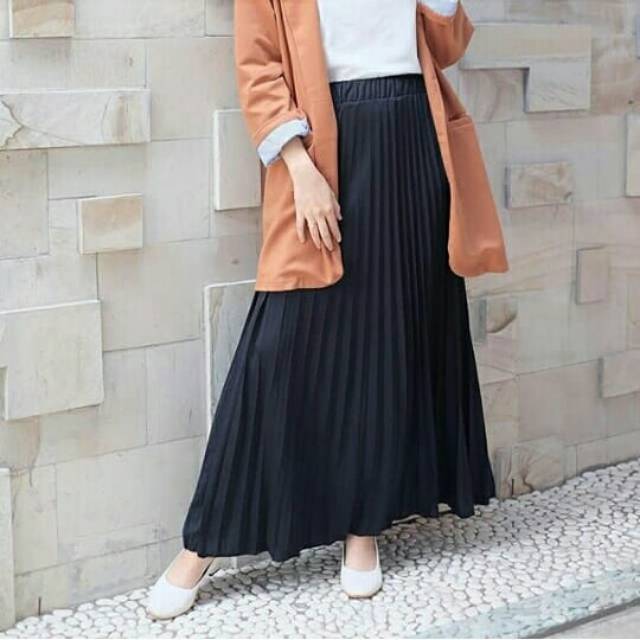 Rok Plisket Murah Hyget Super Size M fit Xxl
