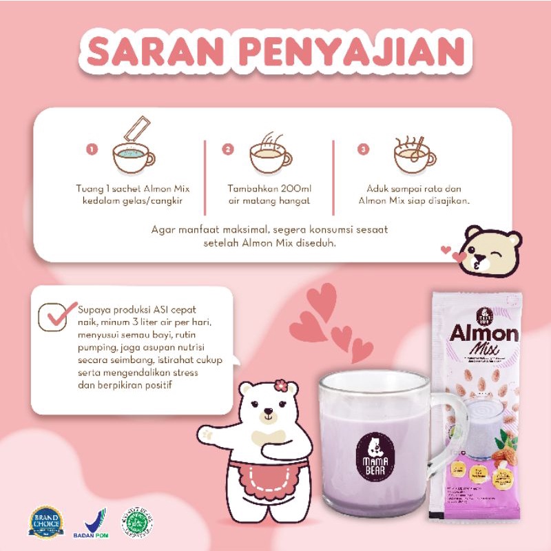 (MAMA BEAR) Almond Mix Rasa Taro Pelancar ASI / ASI Booster / Pelancar ASI MamaBear/ Terlaris~