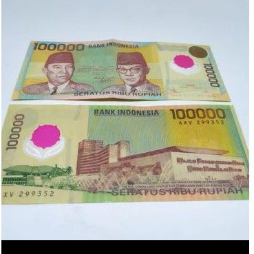

Uang Kertas 100.000 Polymer Polimer 1999