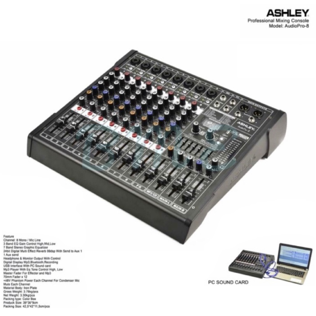 MIXER AUDIO ASHLEY AUDIO PRO8/AUDIO PRO 8 ORIGINAL 8 CHANNEL AUDIOPRO8
