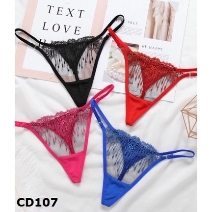 Gstring sexy celana dalam wanita seksi thong g string bordir  renda 107 CD107