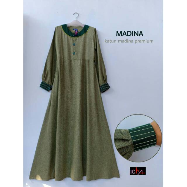 Gamis Madina Hijau Botol