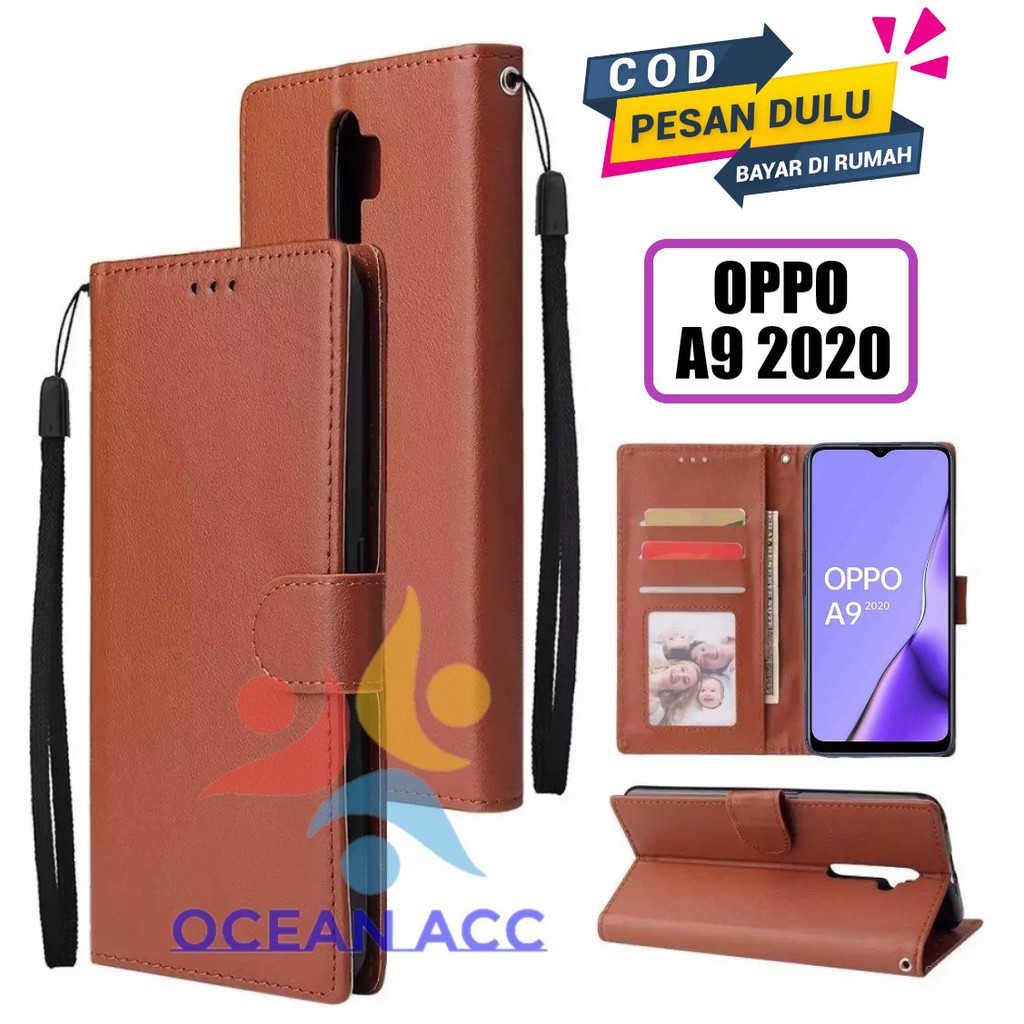 DOMPET HP UNTUK OPPO A9 2020 LEATHER FLIP CASE OPPO A9 2020 NEW