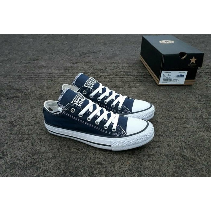 Sepatu Converse All Star Sneackers Classic Chuck Taylor Fashion Navy Blue High Premium