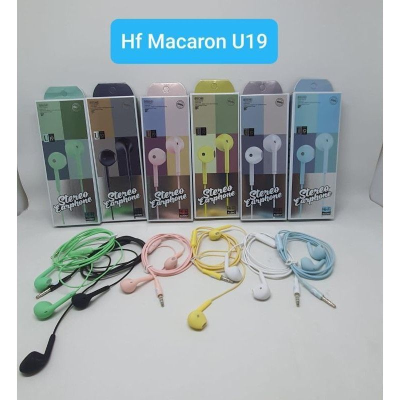 HEADSET MACARON U19 HANDSFREE U19 MACARON EARPHONE MACARON STEREO U19