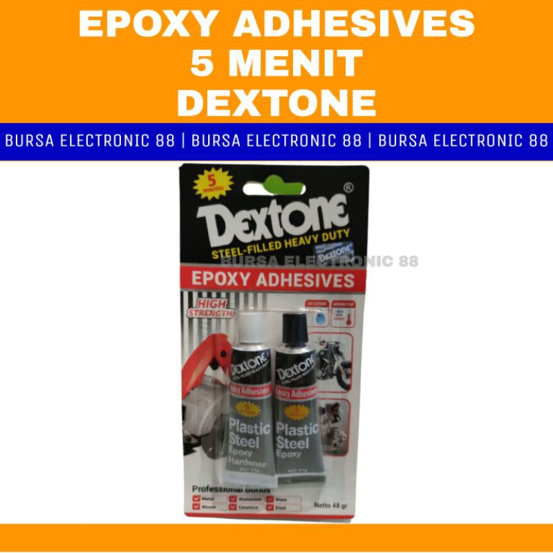 

Lem Epoxy / campur / hitam abu 5 menit Dextone 48gr