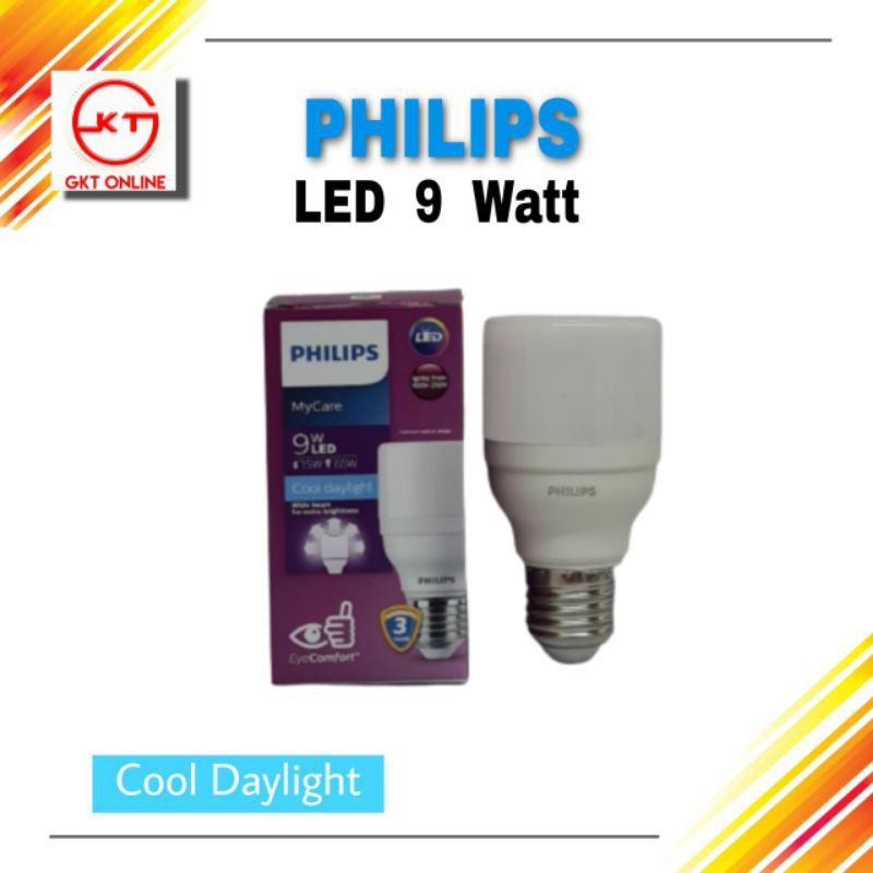 New Philips My Care LED BRIGHT 9 Watt Cahaya Putih Cool Daylight