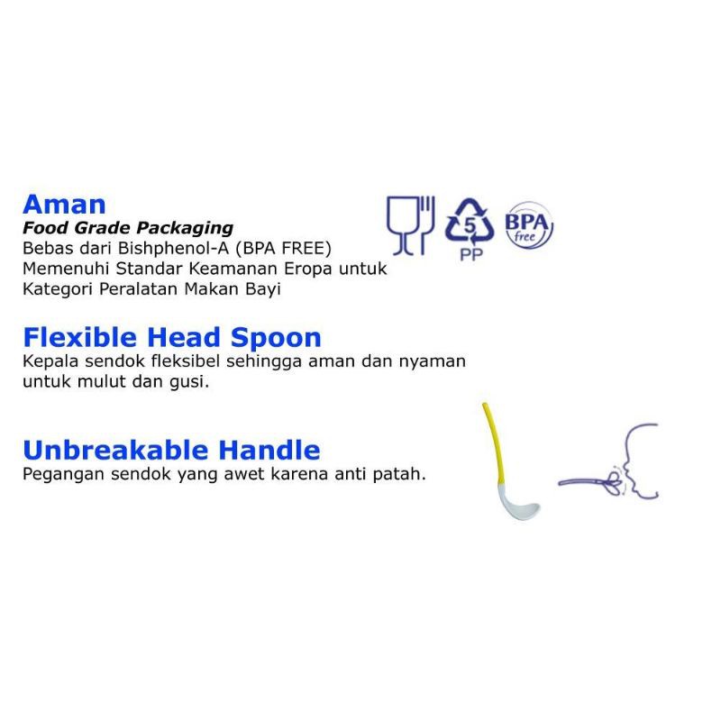 Castle - Baby Safe Sendok Flexible Head Spoon BS349 - Sendok Makan Bayi