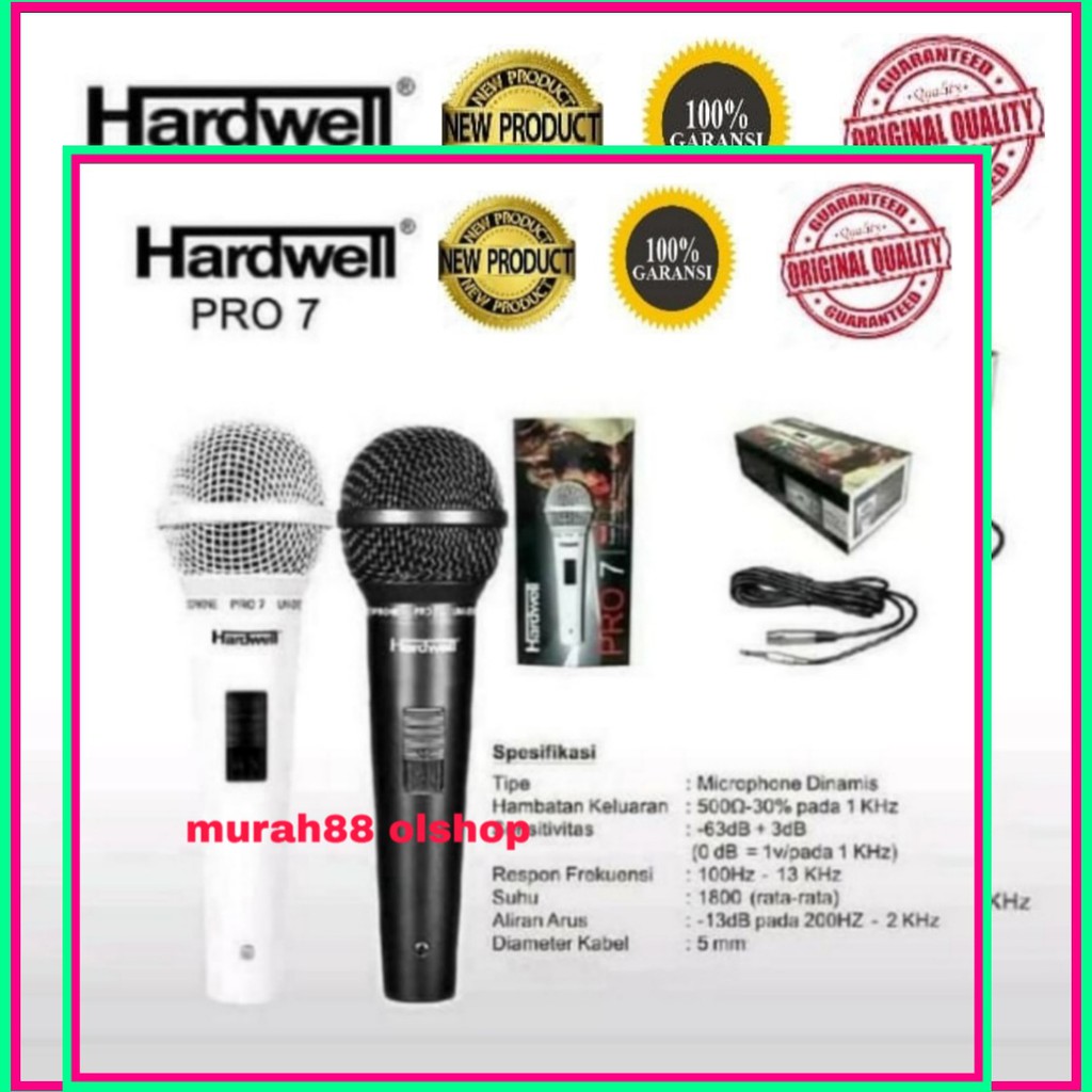 mic hardwell pro7 kabel ORYGINAL hardwell pro 7 2warna original