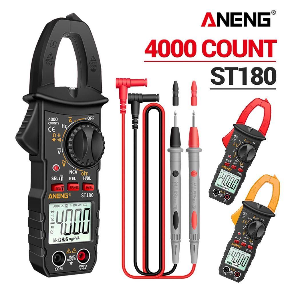 Solighter Digital Clamp Meter ANENG ST180 Amp Hz Kapasitansi NCV Ohm Test Mobil Amp DC/AC Ammeter