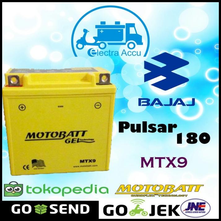 Aki Motor Bajaj Pulsar 180 Motobatt Mtx9 Aki Kering / Aki Gel