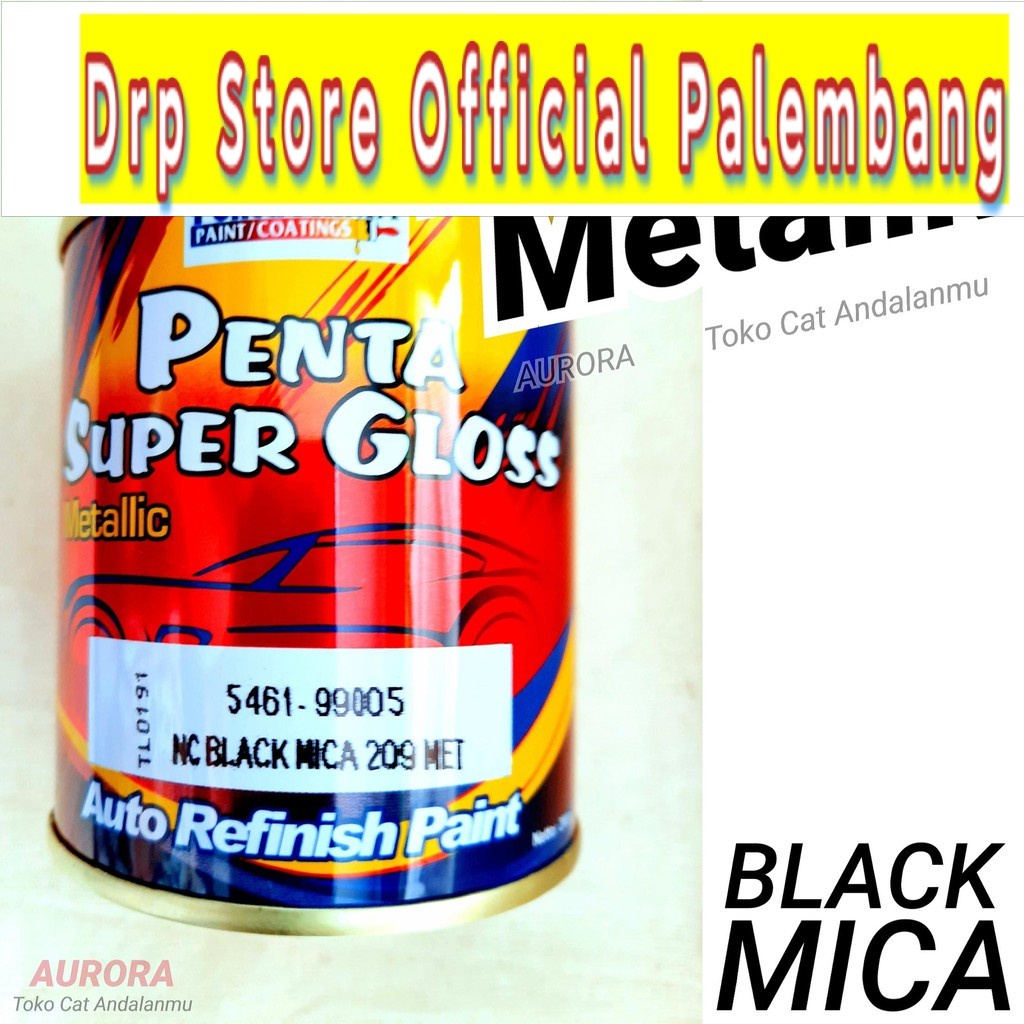 Cat Black Mica 209 Met Penta Super Gloss Hitam Metallic Metalik Metalic Cocok Toyota Hitam