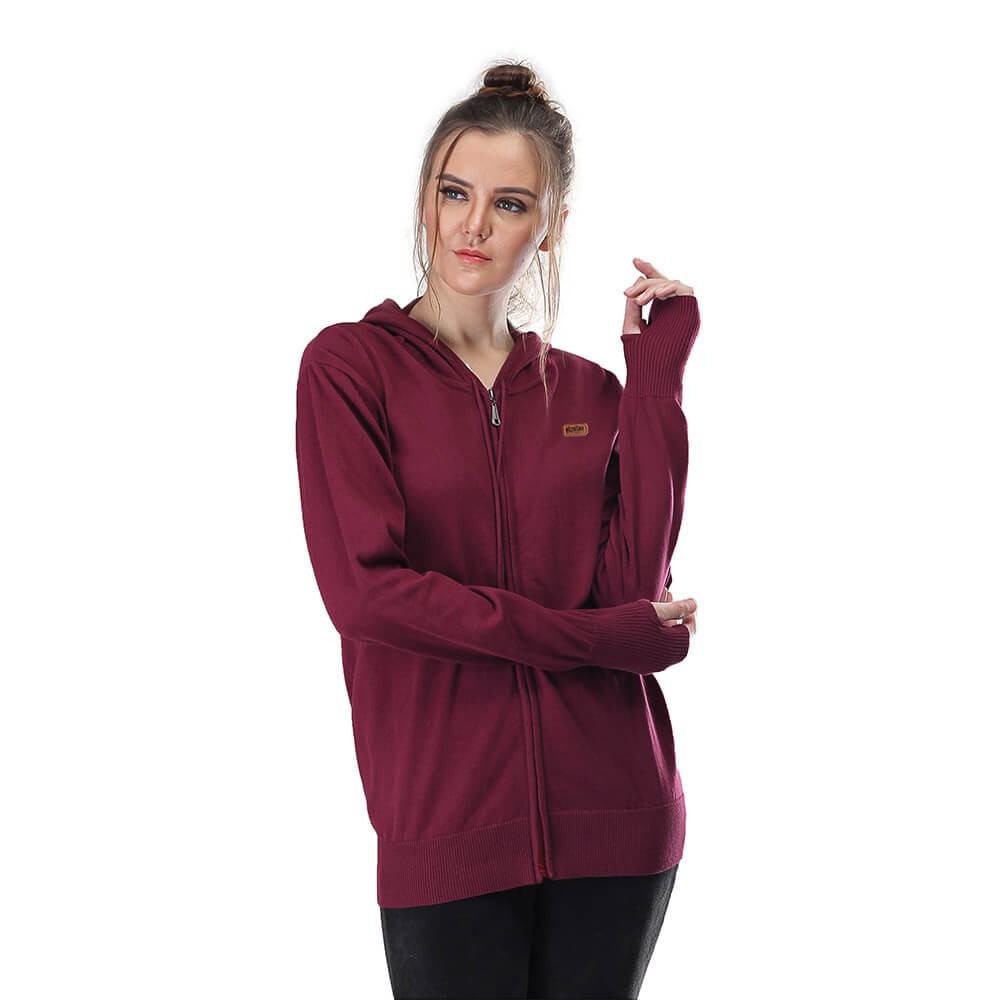 sweater hoodie merah maroon