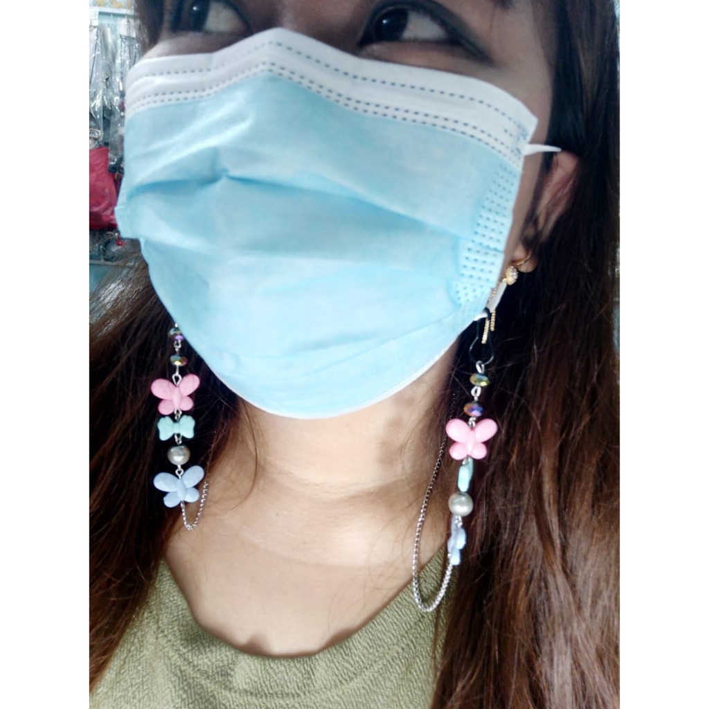 RANDOM MIX WARNA 2 IN 1 Kalung + Strap Masker pengait masker / STRAP Mask Chain Konektor Tali Masker