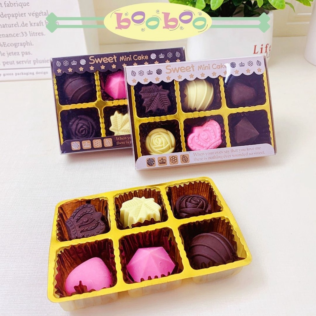 

PENGHAPUS 6 IN 1 PENGHAPUS PENSIL bentuk coklat/ PENGHAPUS LUCU SET FANCY PERLENGKAPAN SEKOLAH SOUVENIR ULANG TAHUN | TOKOBOOBOO |