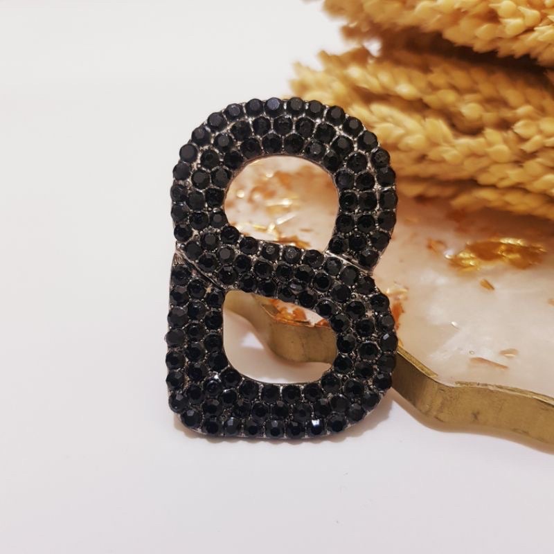 Brooch Buttonscarves KW / Bross Buttonscarves KW / Bross Button KW-005 Black