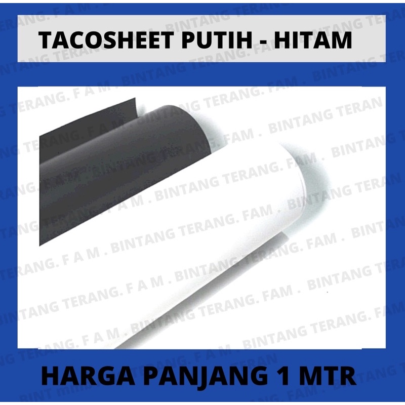 Tacosheet 120x100cm warna hitam doff gloss putih gloss doff