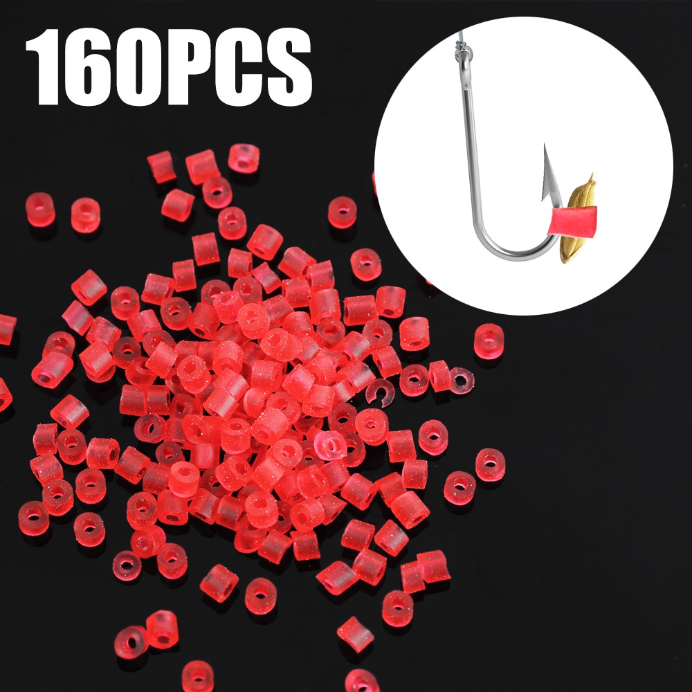 160pcs Ring Karet Elastis Warna Merah Tahan Lama Untuk Aksesoris Memancing Outdoor