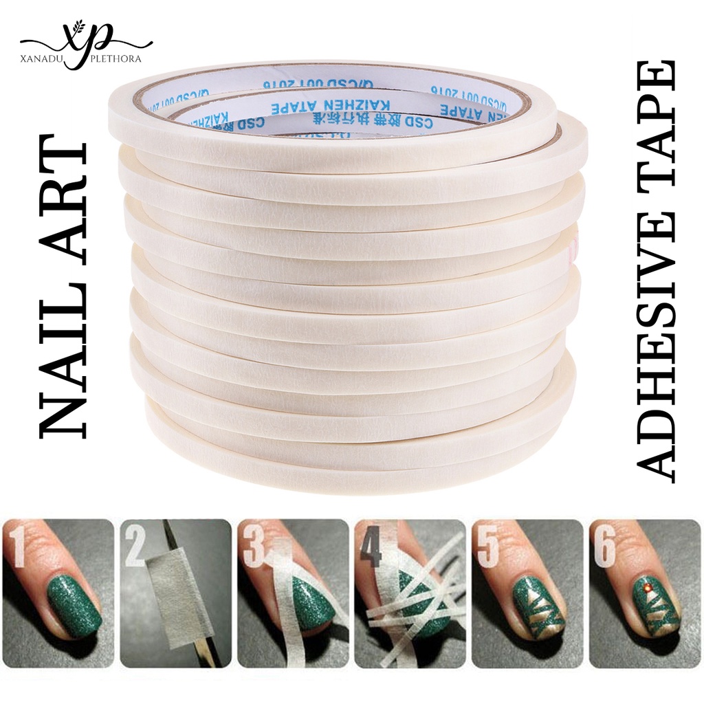 NAIL ART TAPE -  Nail Art Stripe Adhesive Tape Rolls Decoration Guide Design Tips DIY White Striping Sticker Manicure Tools