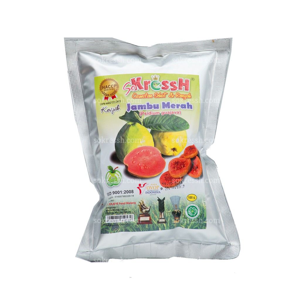 

Keripik Buah Jambu Merah TANPA BIJI Sokressh 80gr