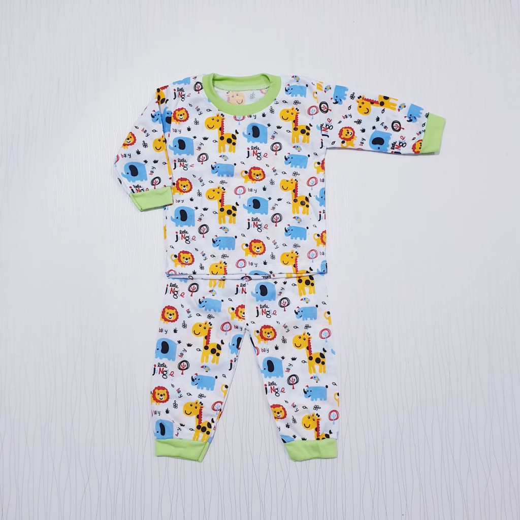 setelan piyama anak unisex animal usia 0-18 bulan / baju  tidur bayi &lt; 1 tahun