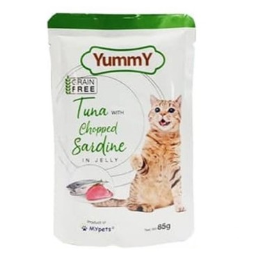 Makanan Kucing Yummy Pouch Tuna Chopped Sardine 85gr