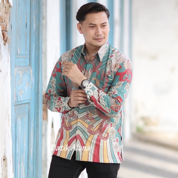 Baju Batik Pria Lengan Panjang Modernpremium Elegan Elegan Bahan Katun Kemeja Batik Pria Lapis Furing Motif Terbaru Terlaris Batik Couple Modern FASHION BATIK ALUNA PCW 071