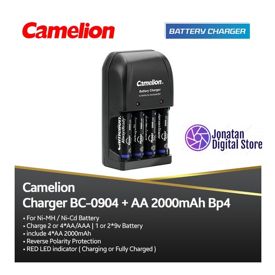 Bundling Battery Charger Camelion AA + 4 Battery 2000 Mah