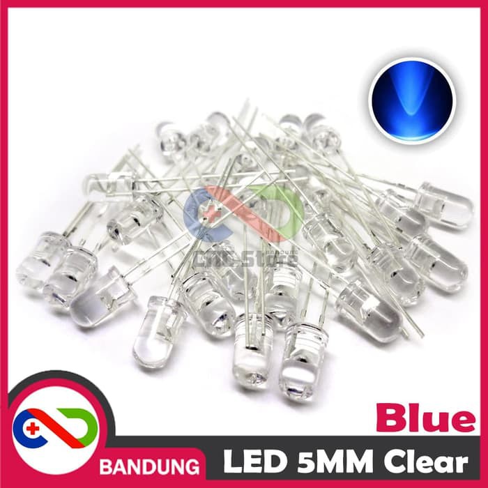 10PCS LED F5 5MM SUPER BRIGHT BLUE BIRU CLEAR