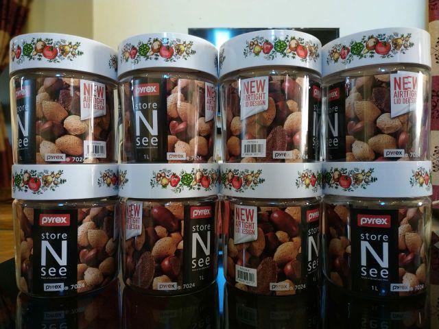 Toples Pyrex 1l (1 Liter) Kaca Store N See Kedap Udara Airtight 7024-8