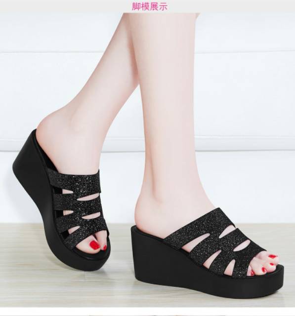 ABBUSHOES Ss 37 Wedges laser gliter