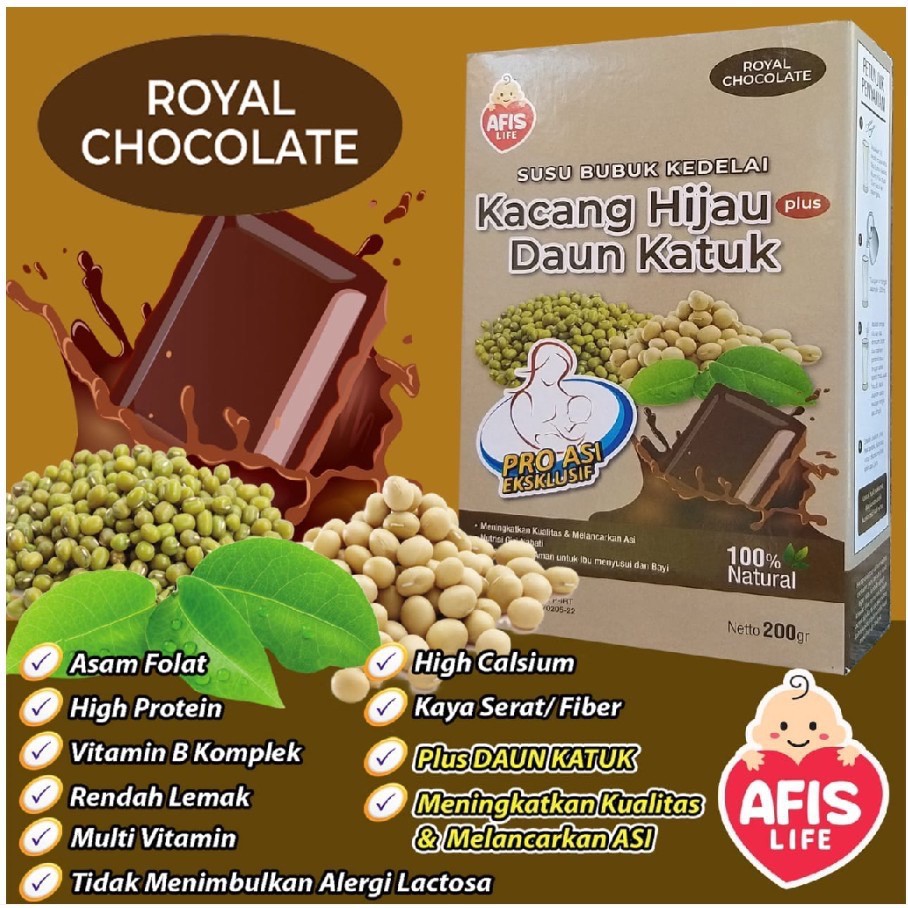 AFIS Life Susu Bubuk Kedelai Kacang Hijau Daun Katuk Original Chocolate Banana Pelancar Asi Booster / Susu Pengental ASI / AFIS BANDUNG