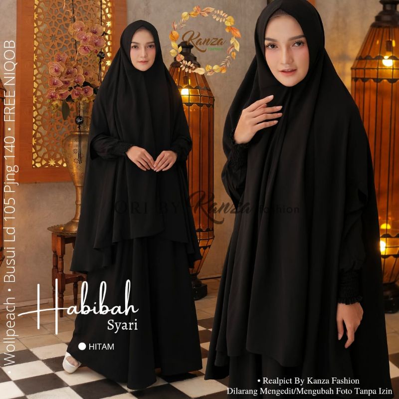 Habibah syari gamis abaya by Kanza fashion