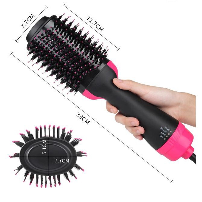 One Step Sisir Pengering Rambut Hair Dryer Styler Hot Air Brush 2336