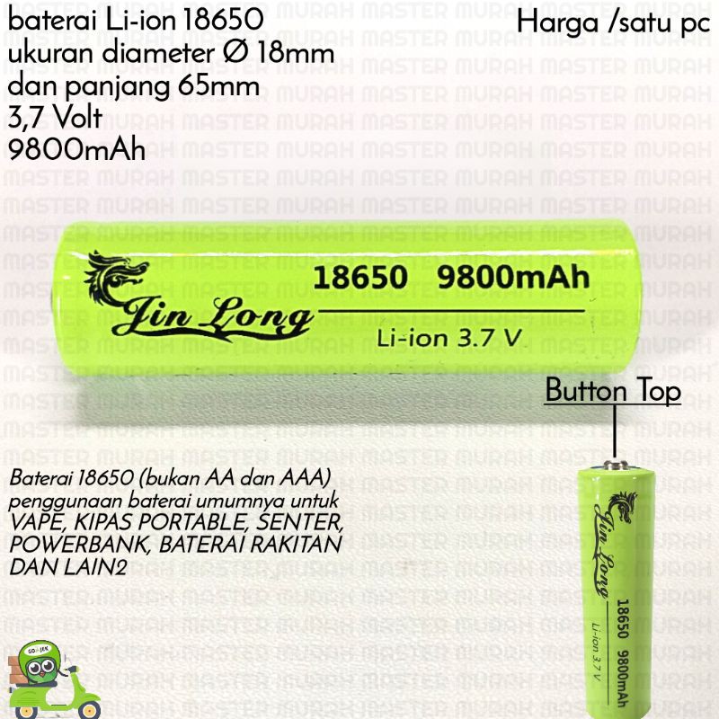 Baterai Charge 18650 Jinlong 3.7V Baterai Cas Senter Swat Headlamp Vape Kipas Mini Power Bank dll