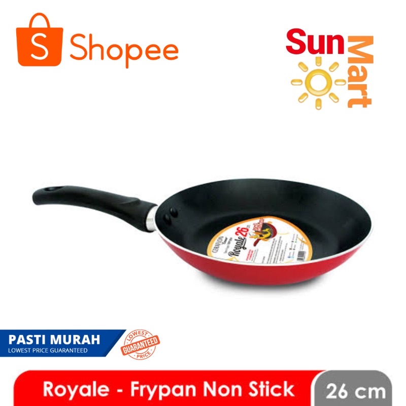 CERAFLON by cosmos frypan Royale 26cm CFP 26R/wajan 26 cm CFP26R