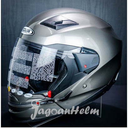 ZEUS Helm ZS611C | DARK SILVER | SOLID ZS 611C DOUBLE VISOR-6