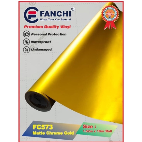 Sticker Fanchi FC573 Matt Chrome Gold Metallic Metalik Doff Premium Wrap