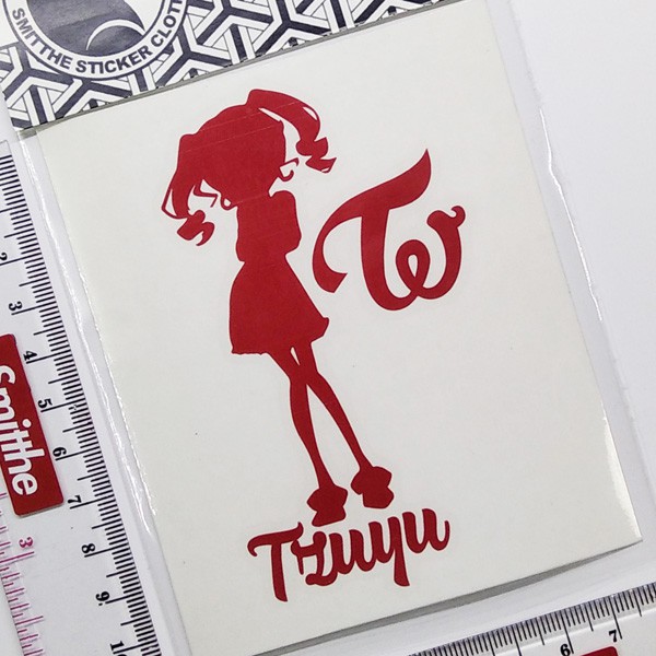 Stiker TWICE Member Silhouette Anime di M/V Candy Pop Cutting Sticker untuk aksesoris Mobil Motor