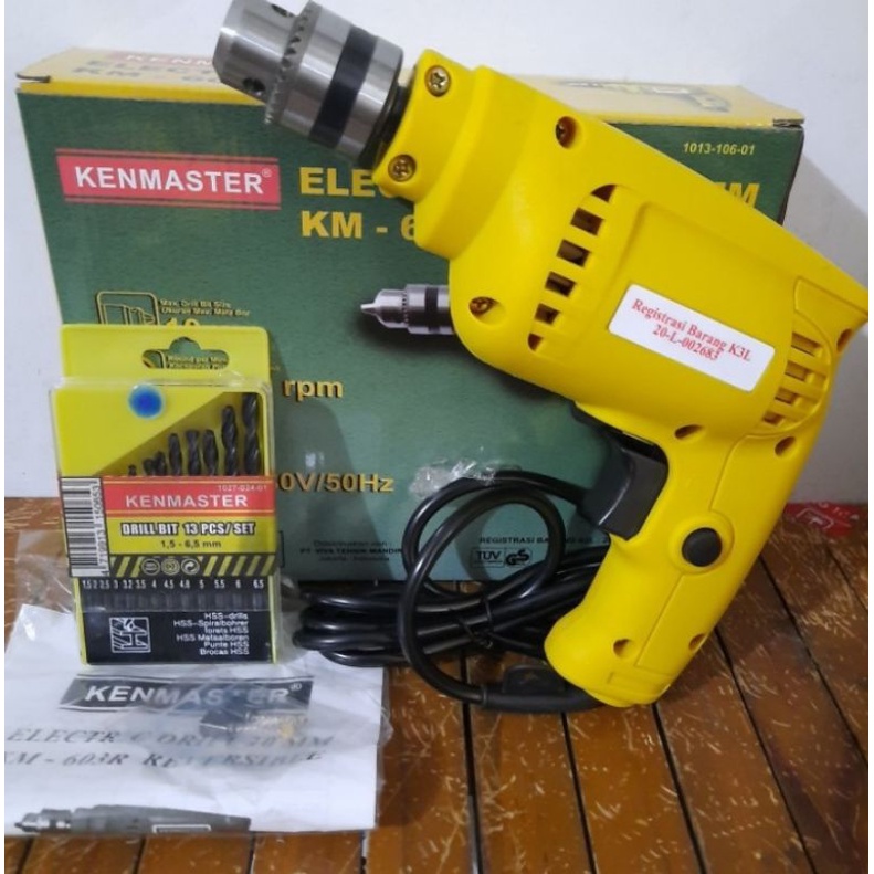 Mesin bor listrik 10 mm kenmaster mata bor set 13 pcs original