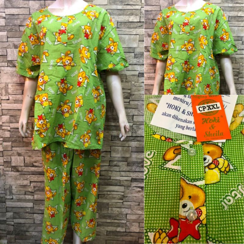 JUMBO HOKI SHEILA CP KATUN PIAMA | BAJU TIDUR MURAH-5