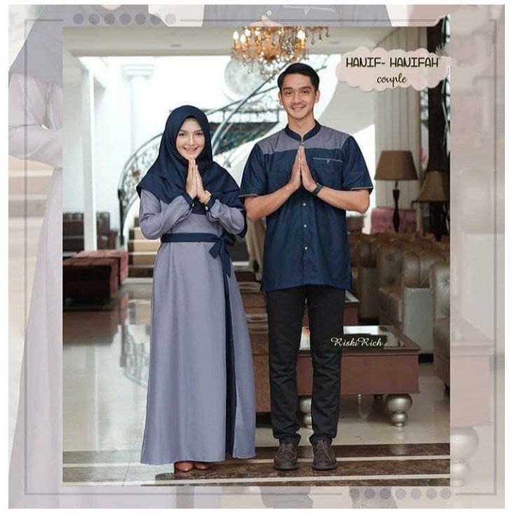 BAJU COUPLE HAWA SARIMBIT LEBARAN (2022) HAFIZ&HAFIZAH FAMILY GAMIS PLUS KHIMAR BAJU COUPLE KELUARGA