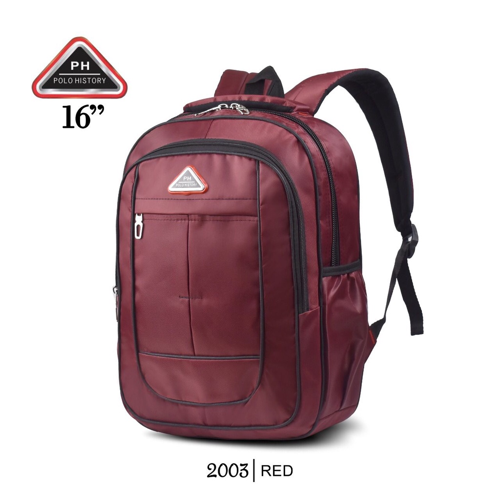 { FF }WaterFroof / Tas Ransel Sekolah SD / SMP Pria &amp; Wanita / Tas kerja  Polo History 2003 ' 16'in { Free Rain Cover }